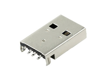 UB-A-2.0-4-E-MM-K-14.75-(ST彎腳 )(USB2.0 / 公頭沉板彎腳 / 180度SMD / 黑膠)