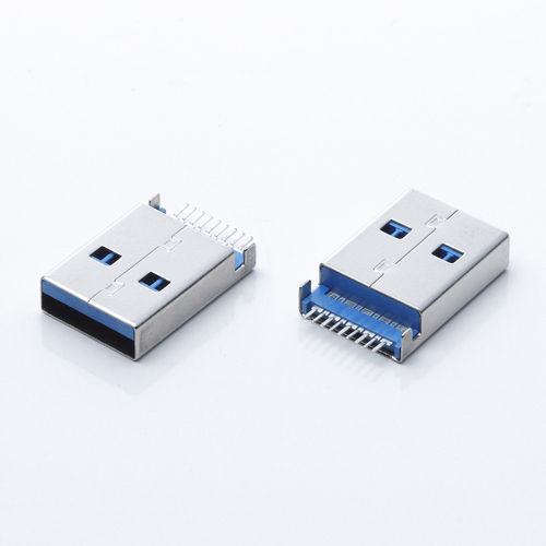 UB-A-3.0-9-E-MM-B-17.65-0 (USB 3.0 / 公頭沉板 / 2,55/  2腳插板)