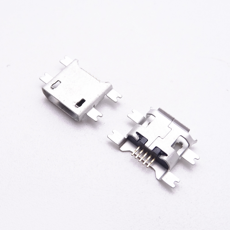 MUB-B-5-EM-0-V1.6-4M-PG11.0-N (MICRO USB 5P母座沉板 /1.6/PG11.0平貼4腳 / 直邊)