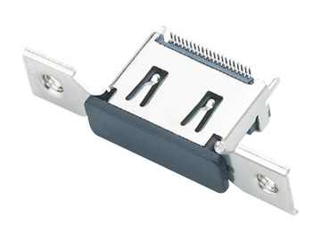 HDMI-19-AD-PG14.5-P4-QR (HDMI A型19P母座插件 /  90度四腳插板 / 雙耳螺絲孔)